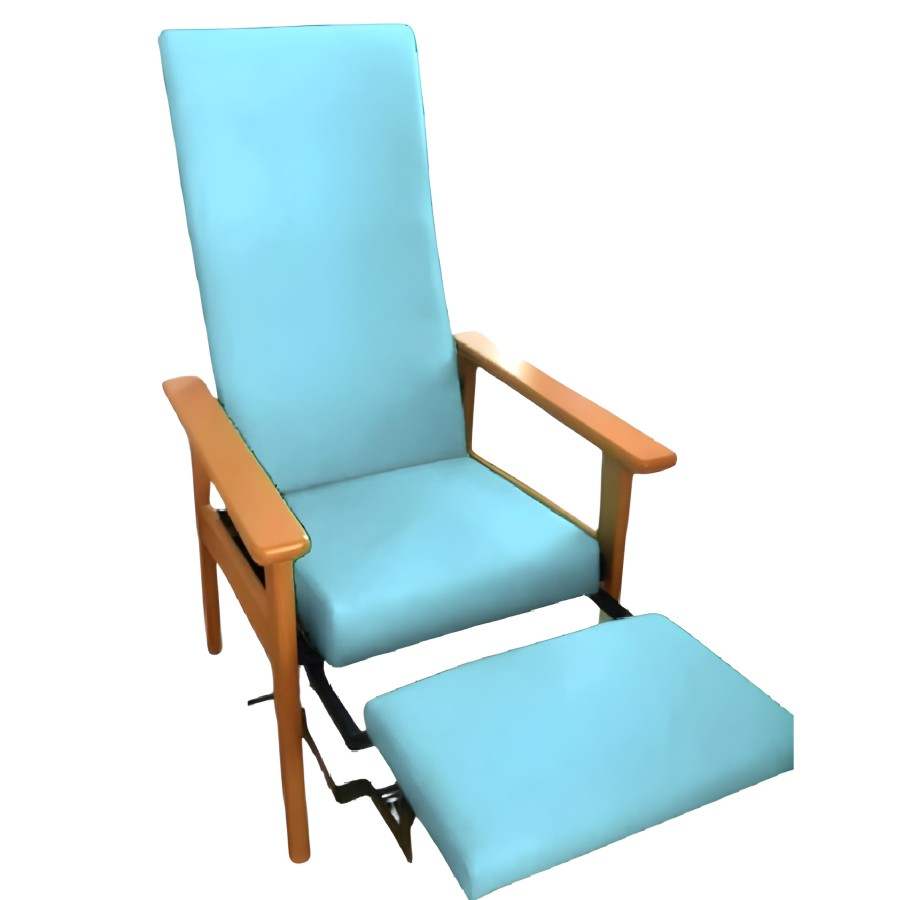 Sillón geriátrico reclinable con reposapiernas abireta