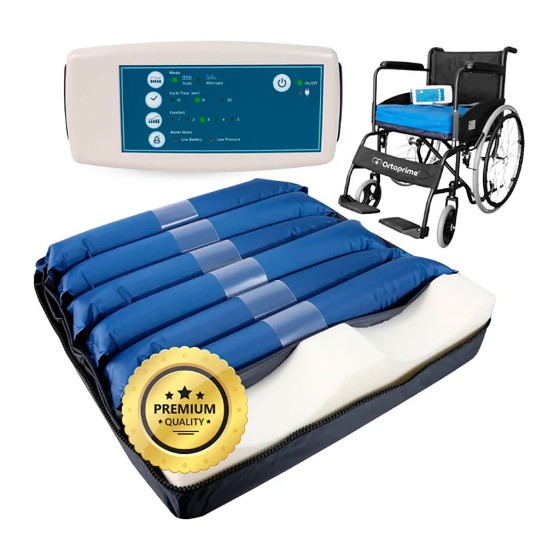 Cojín antiescaras de aire con compresor para silla de ruedas