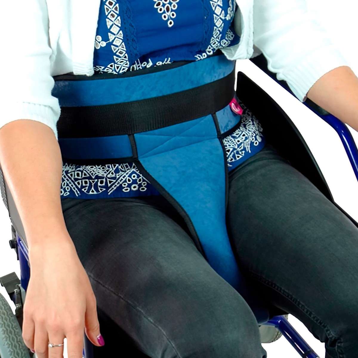 Cinturón perineal acolchado para silla de ruedas