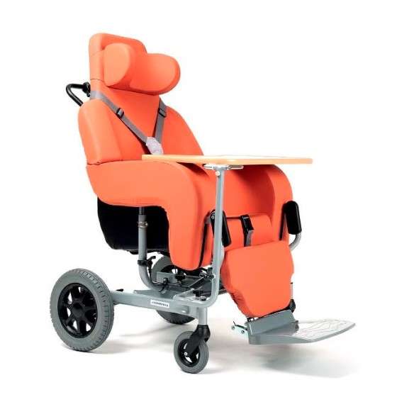 Sillón confort basculante con ruedas Coraille naranja